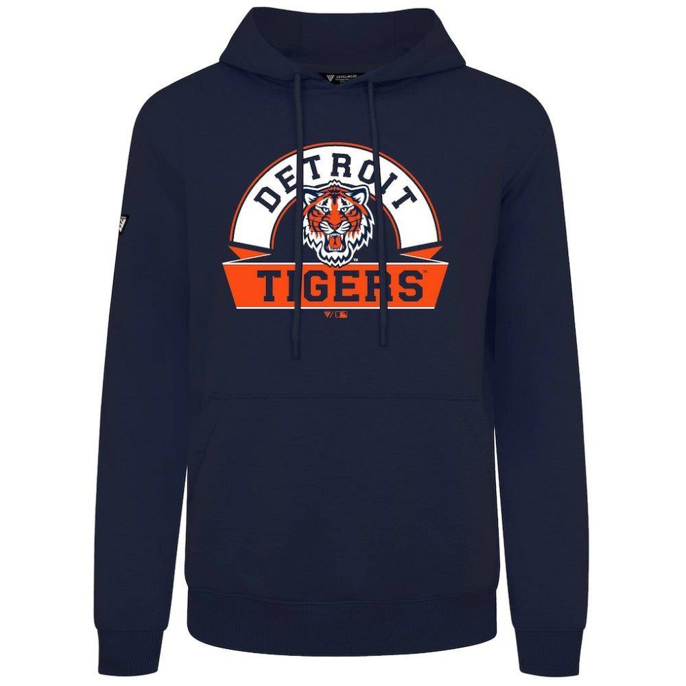 Navy Detroit Tigers Levelwear Podium Banner Arch Hoodie