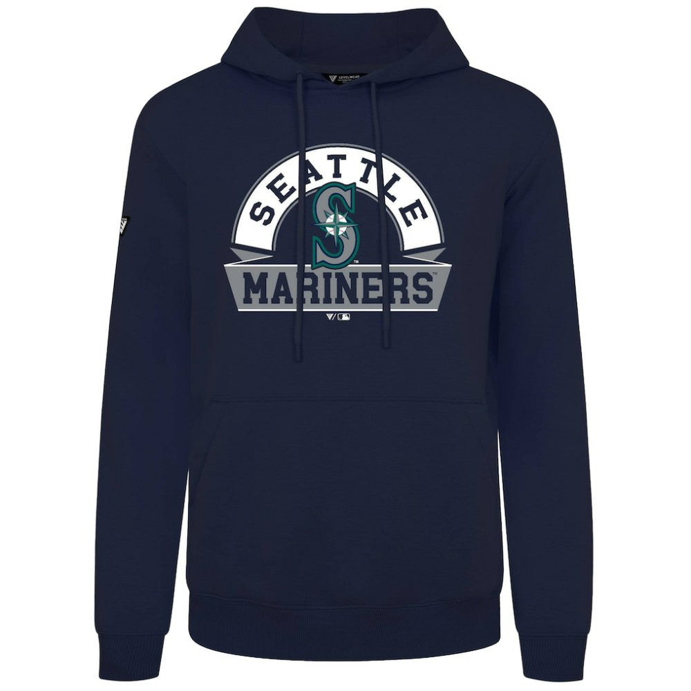 Navy Seattle Mariners Levelwear Podium Banner Arch Hoodie