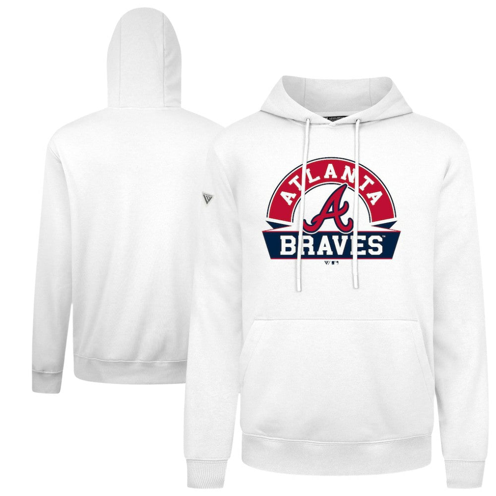 White Atlanta Braves Levelwear Podium Banner Arch Hoodie