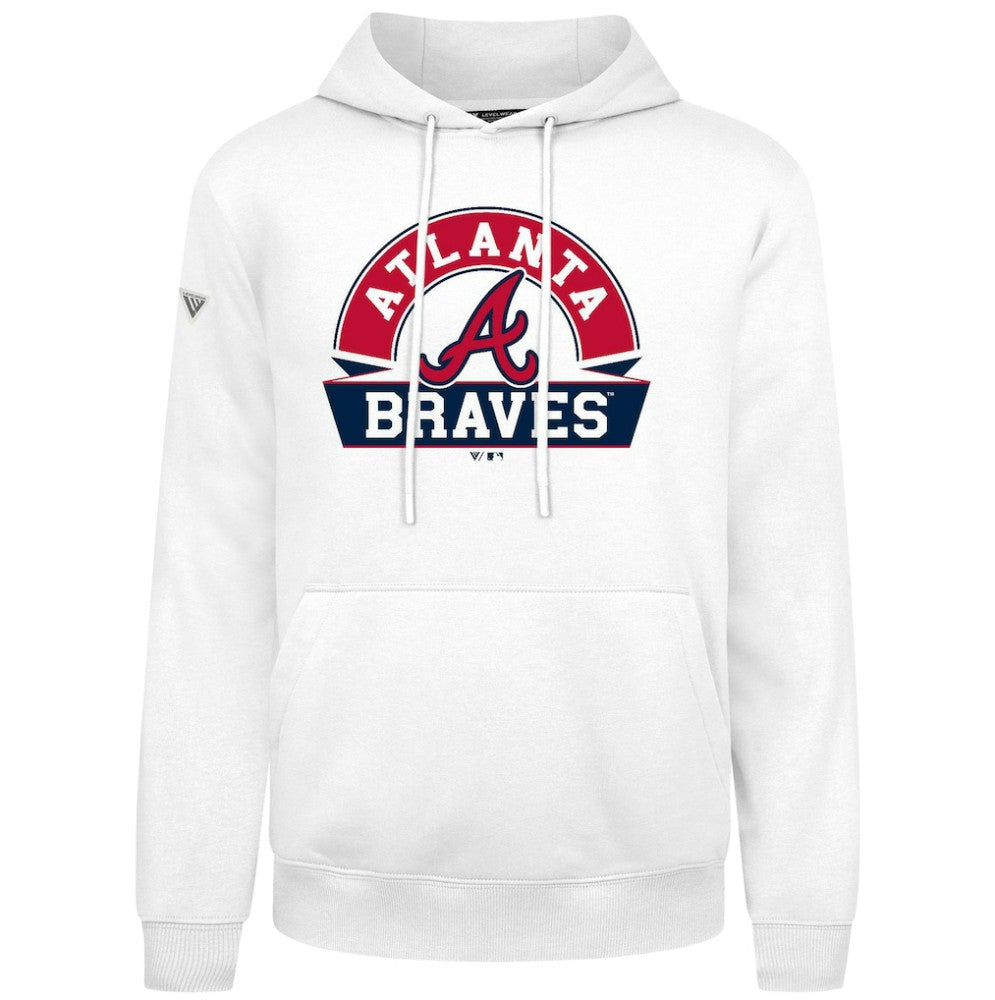 White Atlanta Braves Levelwear Podium Banner Arch Hoodie