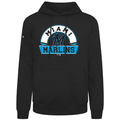Black Miami Marlins Levelwear Podium Banner Arch Hoodie
