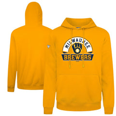 Gold Milwaukee Brewers Levelwear Podium Banner Arch Hoodie