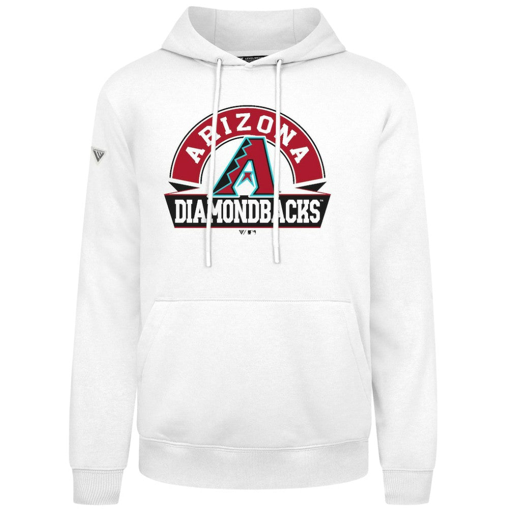 White Arizona Diamondbacks Levelwear Podium Banner Arch Hoodie