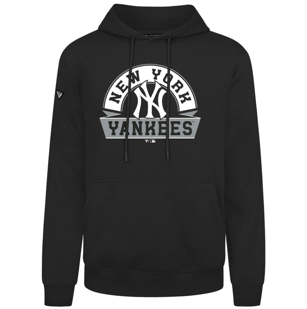 Black New York Yankees Levelwear Podium Banner Arch Hoodie