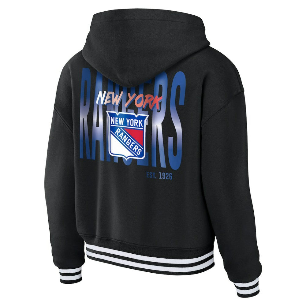 NHL New York Rangers WEAR by Erin Andrews Women's Cropped Lace-Up Hoodie