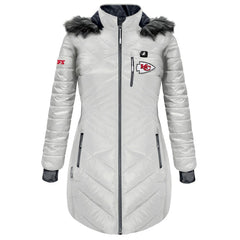 ActionHeat Women's 5V Battery Heated Long Puffer Full-Zip Hoodie Jacket - Kansas City Chiefs Hoodies