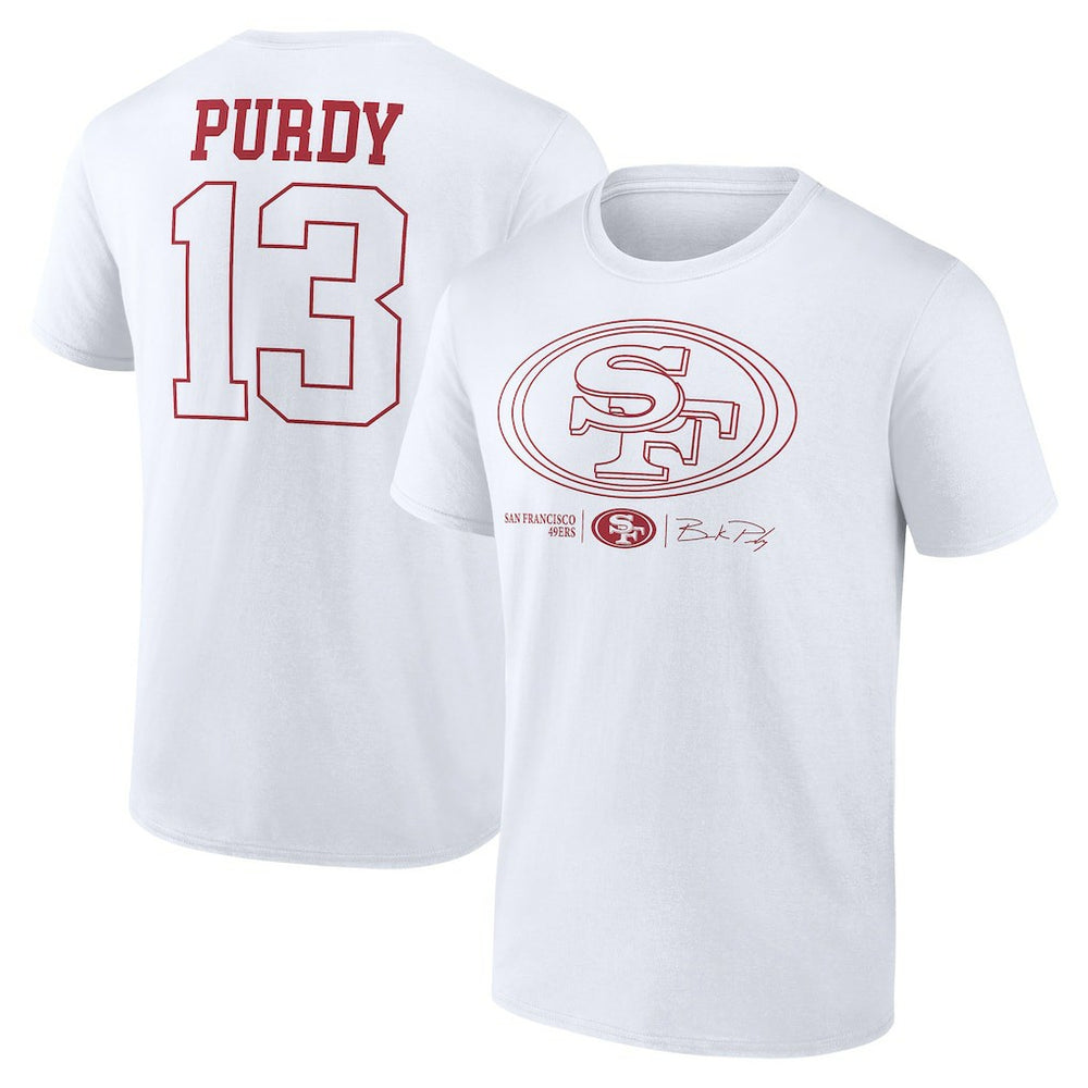 Brock Purdy  Outline Player T-Shirt - San Francisco 49ers T-shirts