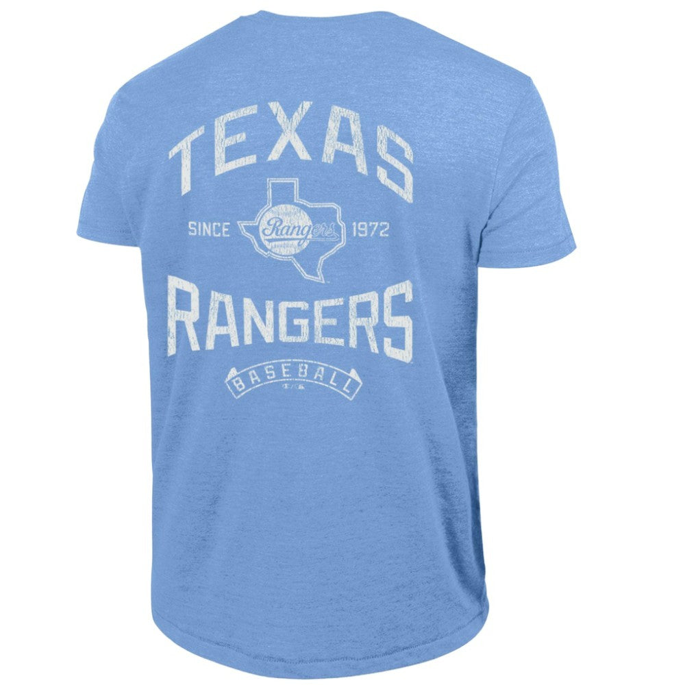Light Blue Texas Rangers Champion Vintage 3-Hit Tri-Blend T-Shirt