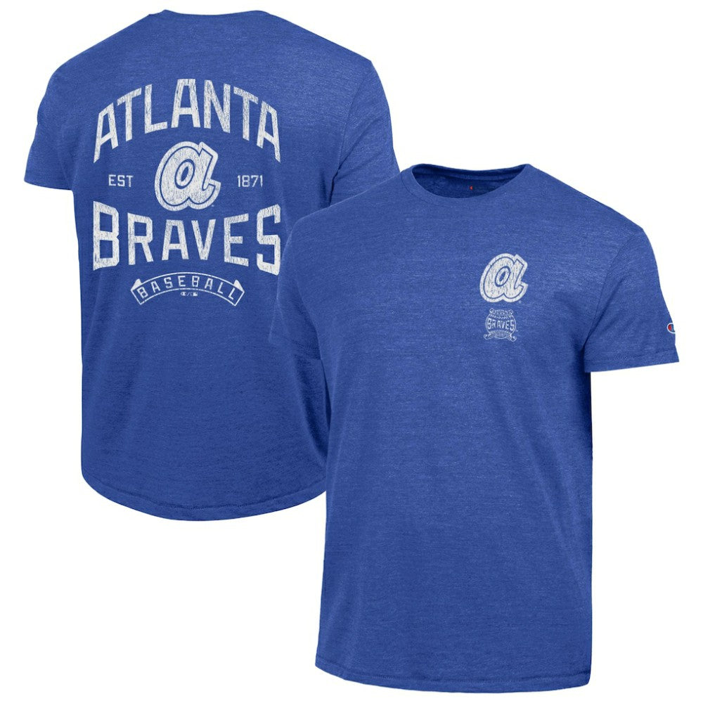 Royal Atlanta Braves Champion Vintage 3-Hit Tri-Blend T-Shirt