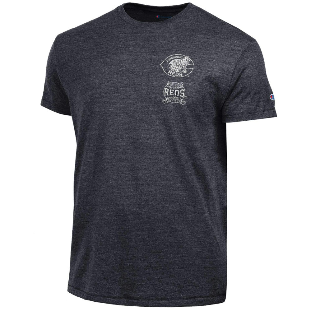 Black Cincinnati Reds Champion Vintage 3-Hit Tri-Blend T-Shirt