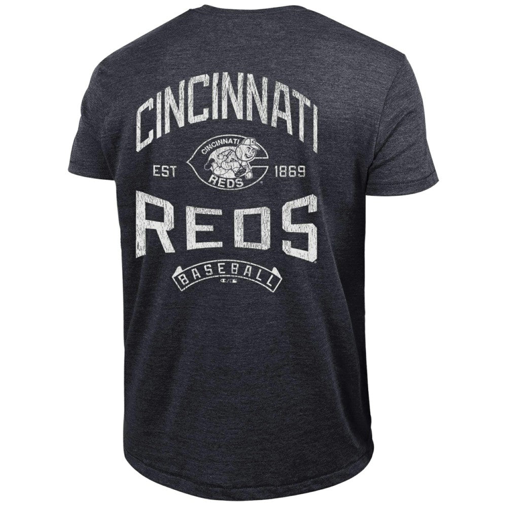Black Cincinnati Reds Champion Vintage 3-Hit Tri-Blend T-Shirt
