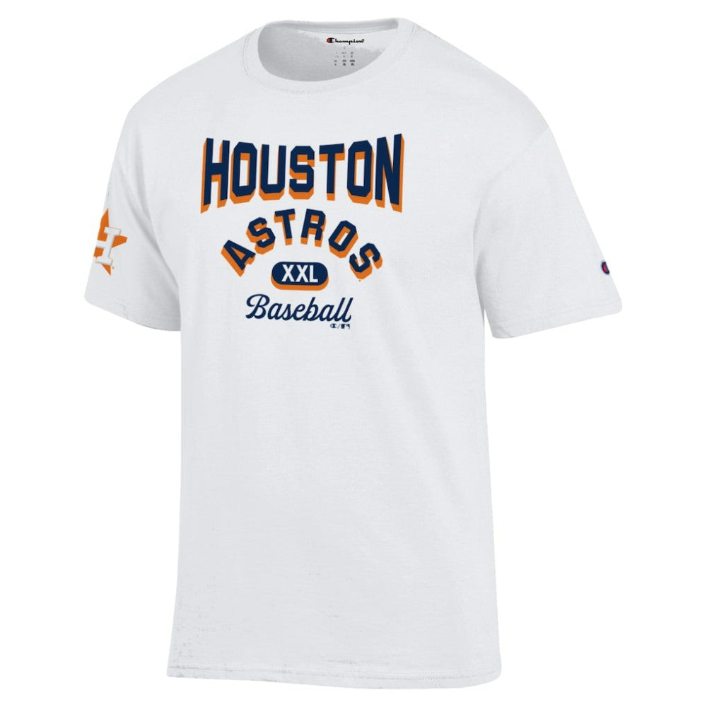 White Houston Astros Champion 3-Hit Jersey T-Shirt