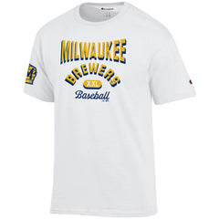 White Milwaukee Brewers Champion 3-Hit Jersey T-Shirt