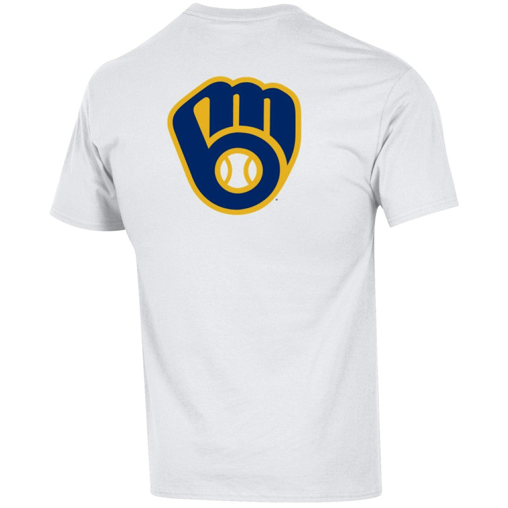 White Milwaukee Brewers Champion 3-Hit Jersey T-Shirt