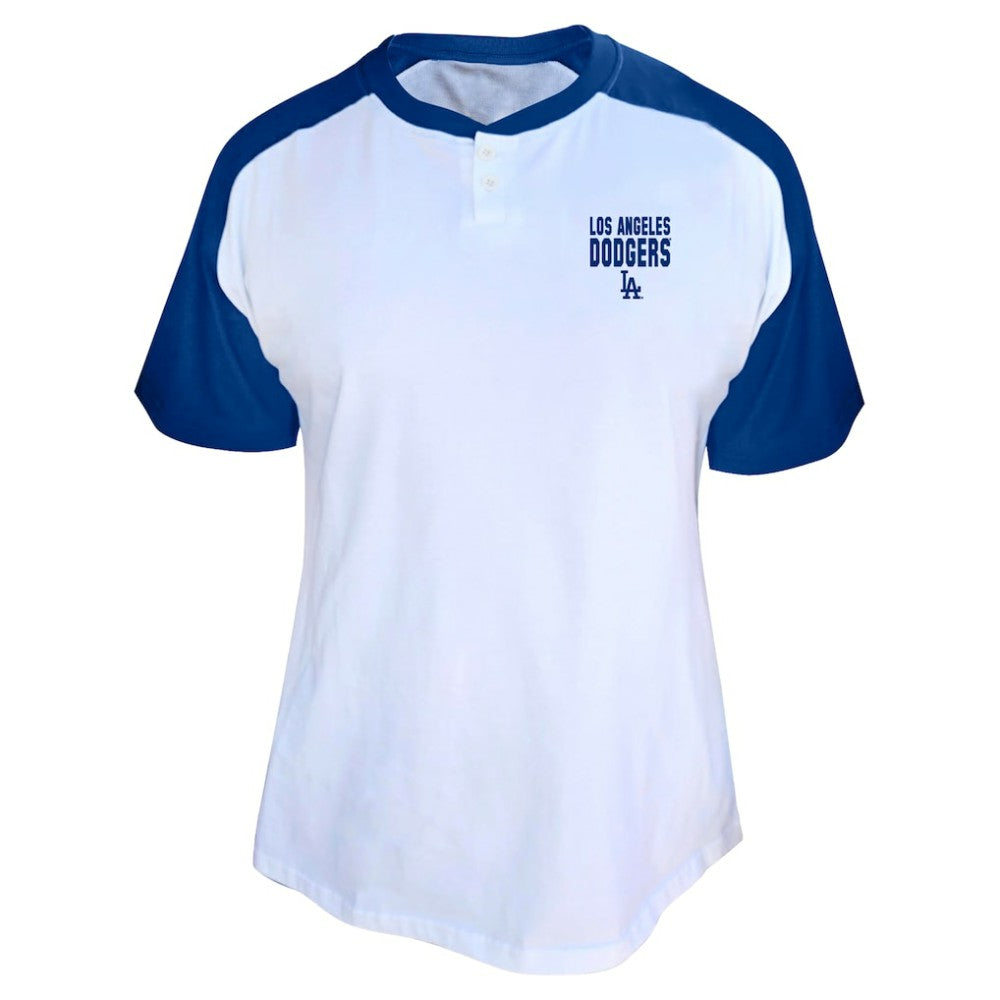 White Shohei Ohtani Los Angeles Dodgers Profile Women's Plus Size Name & Number Raglan Henley T-Shirt