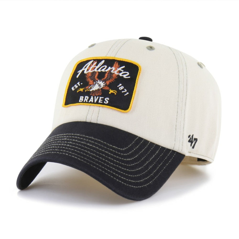 Natural/Black Atlanta Braves '47 Keepsake Collection Clean Up Adjustable Hat