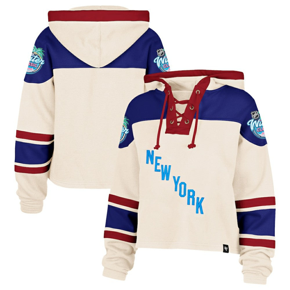 NHL New York Rangers '47 Women's 2026 NHL Winter Classic Cropped Superior Lacer Hoodie