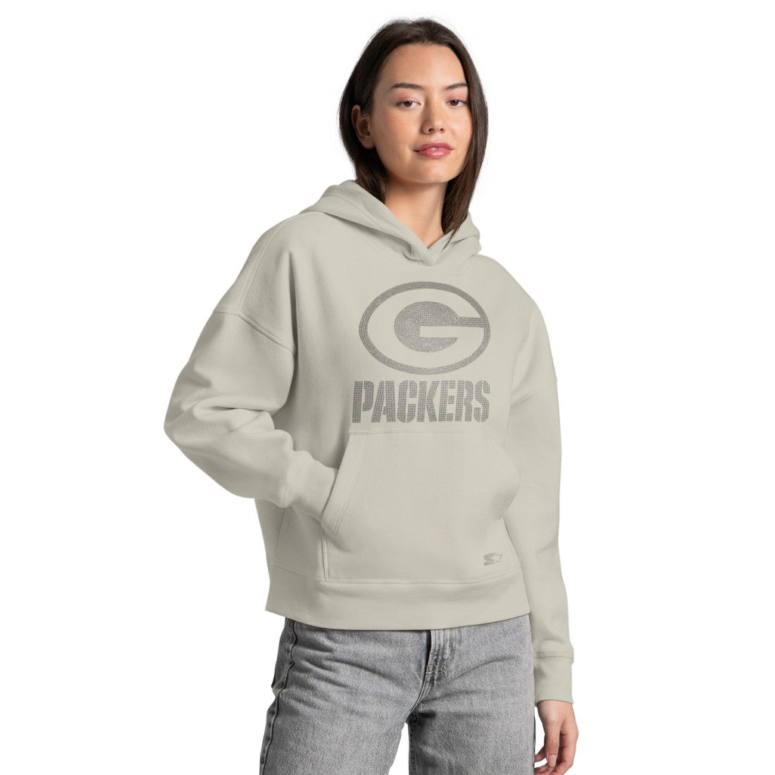 Starter Women's Rhinestone Relaxed Hoodie - Green Bay Packers Hoodies