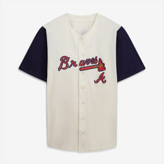 Cream/Navy Atlanta Braves Profile Big & Tall Two-Color Fashion Jersey