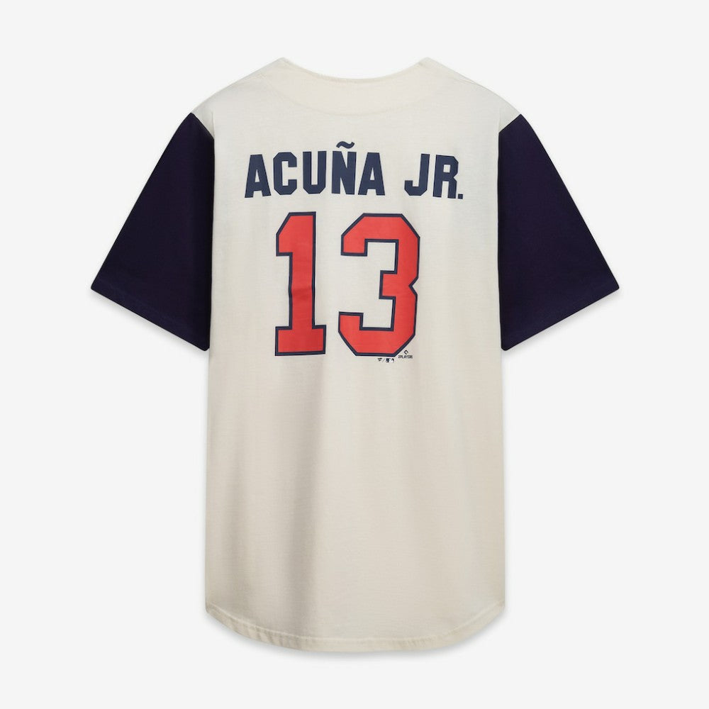 Cream/Navy Atlanta Braves Profile Big & Tall Two-Color Fashion Jersey