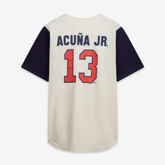 Cream/Navy Atlanta Braves Profile Big & Tall Two-Color Fashion Jersey