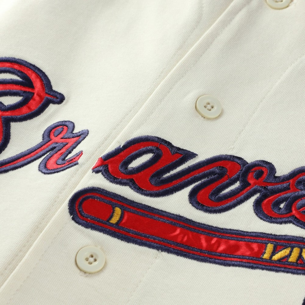 Cream/Navy Atlanta Braves Profile Big & Tall Two-Color Fashion Jersey