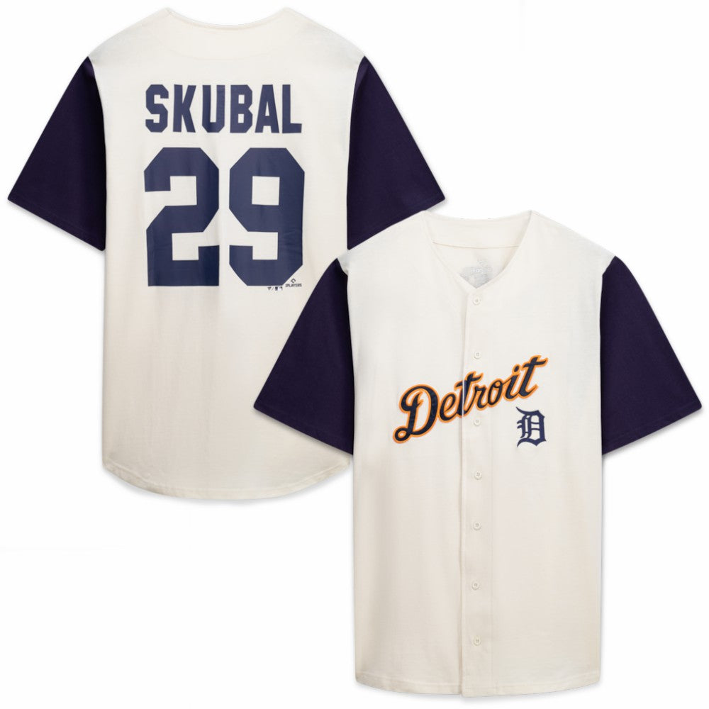 Cream/Navy Detroit Tigers Profile Big & Tall Two-Color Fashion Jersey