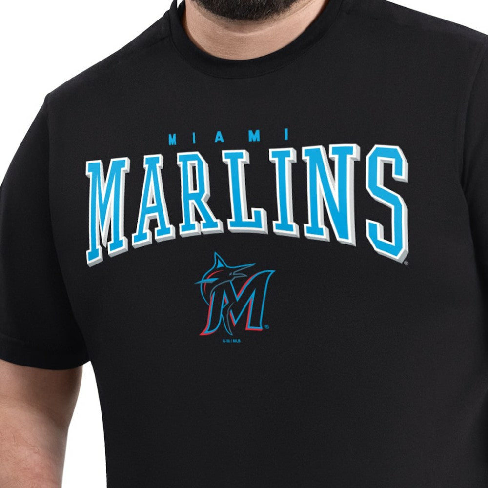 Black Miami Marlins G-III Sports by Carl Banks Adaptive Classic Team Spirit T-Shirt