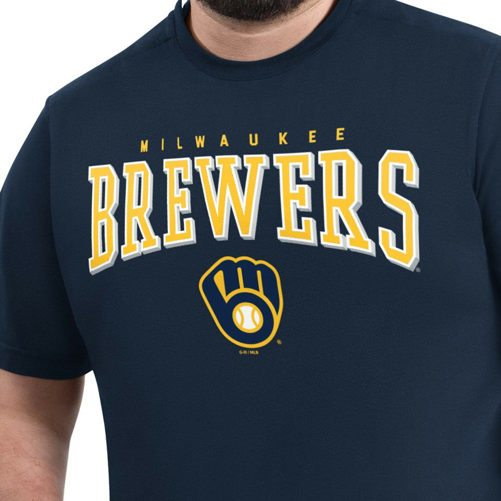 Navy Milwaukee Brewers G-III Sports by Carl Banks Adaptive Classic Team Spirit T-Shirt