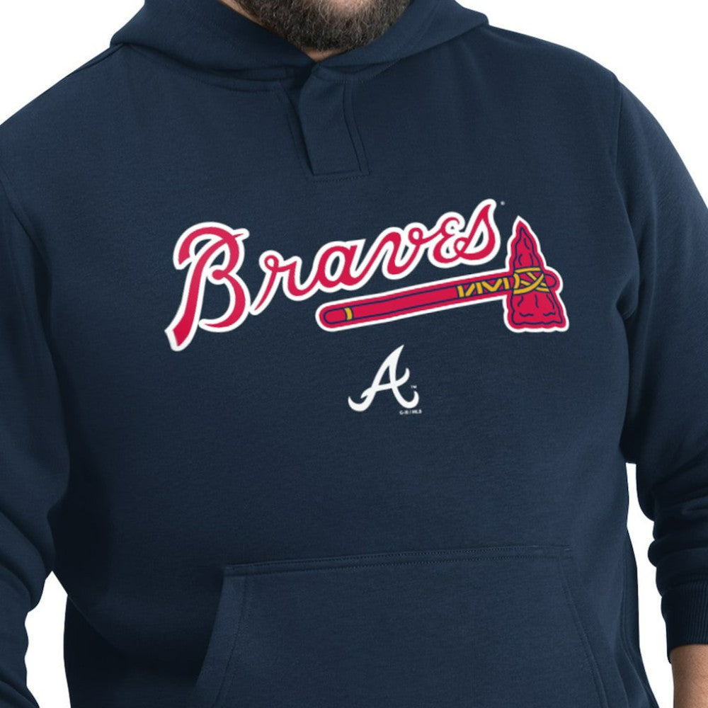 Navy Atlanta Braves G-III Sports by Carl Banks Adaptive Lockup Fleece Hoodie