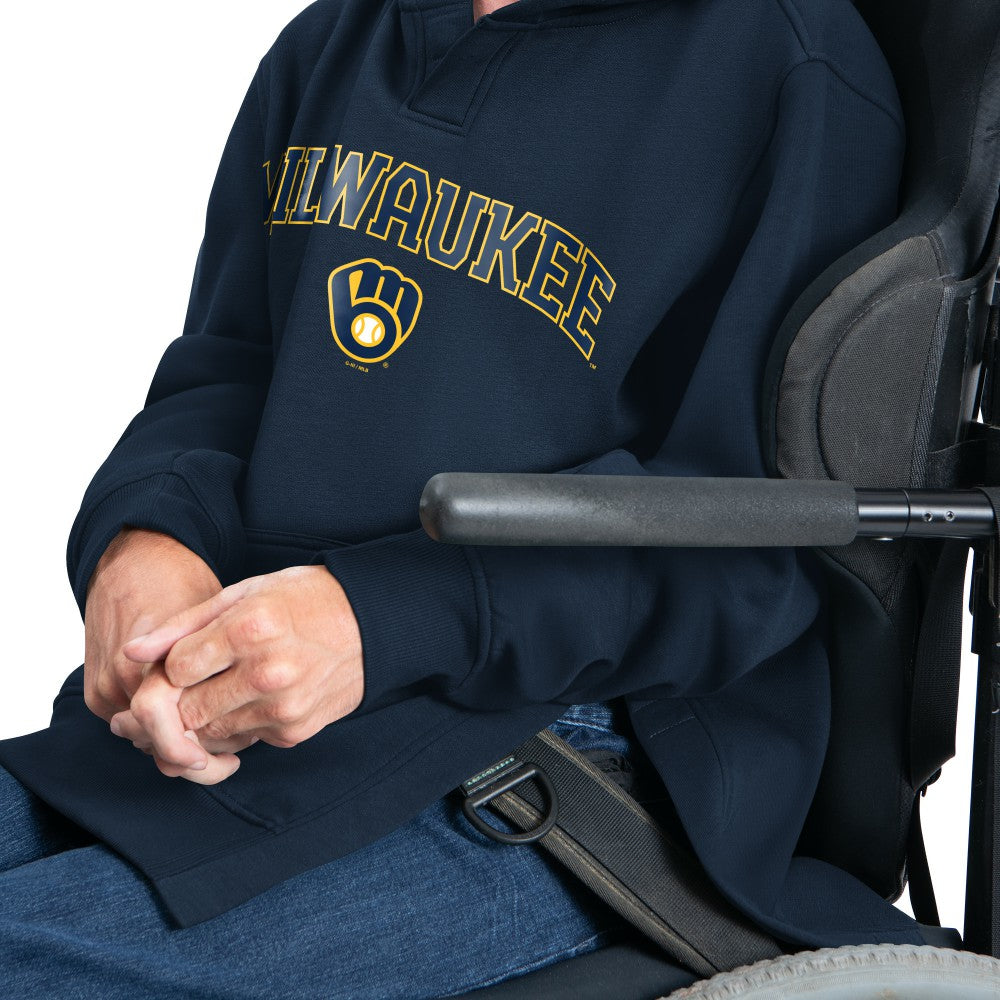 Navy Milwaukee Brewers G-III Sports by Carl Banks Adaptive Lockup Fleece Hoodie