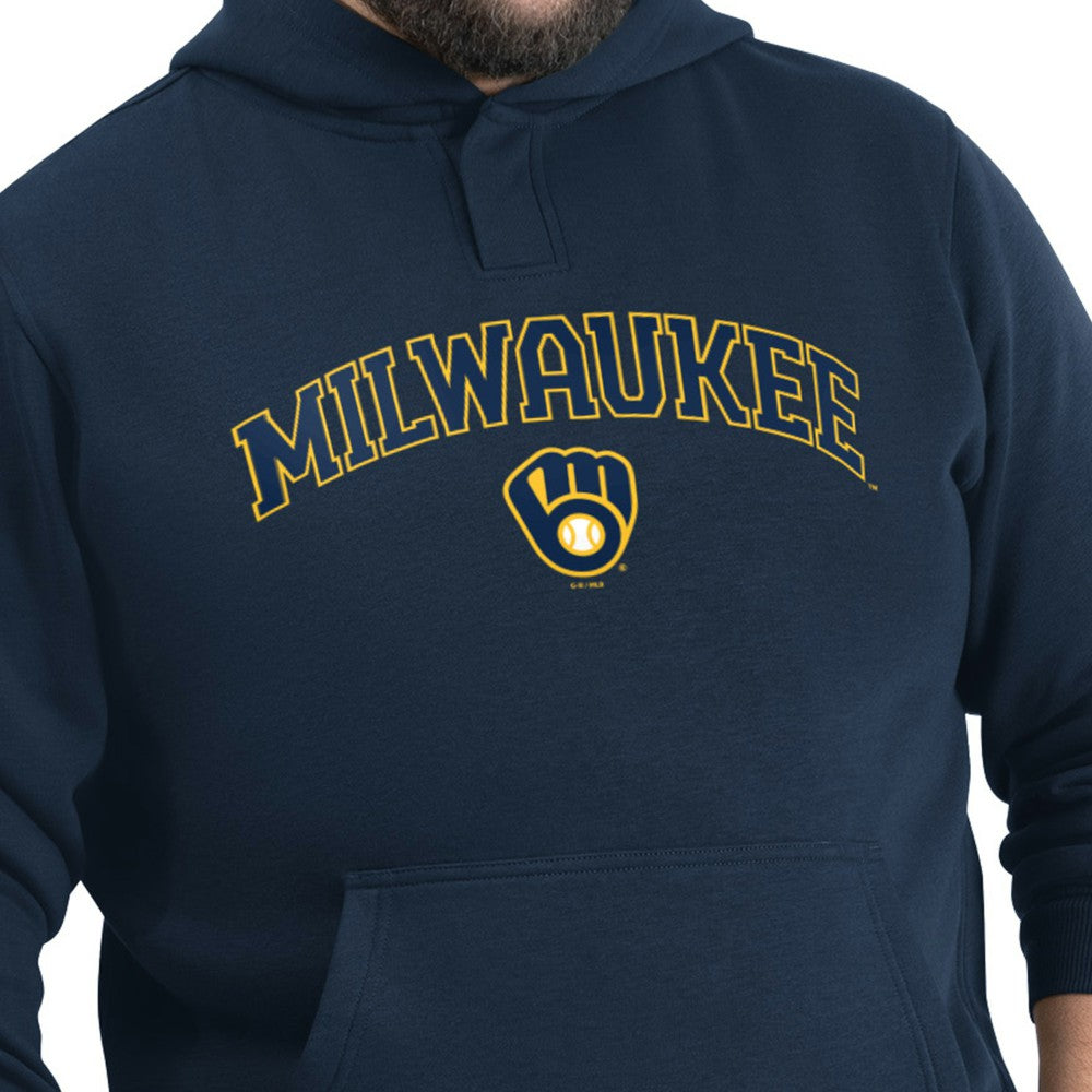 Navy Milwaukee Brewers G-III Sports by Carl Banks Adaptive Lockup Fleece Hoodie