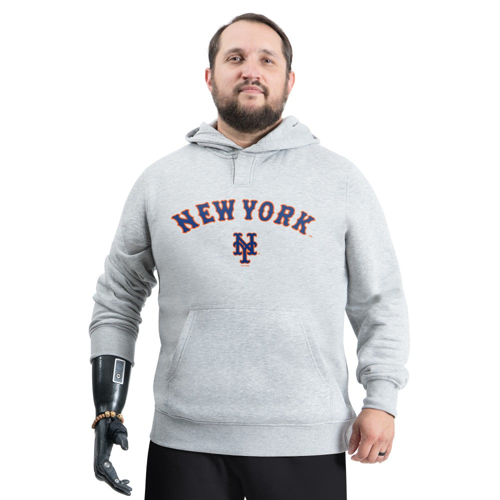 Gray New York Mets G-III Sports by Carl Banks Adaptive Lockup Fleece Hoodie