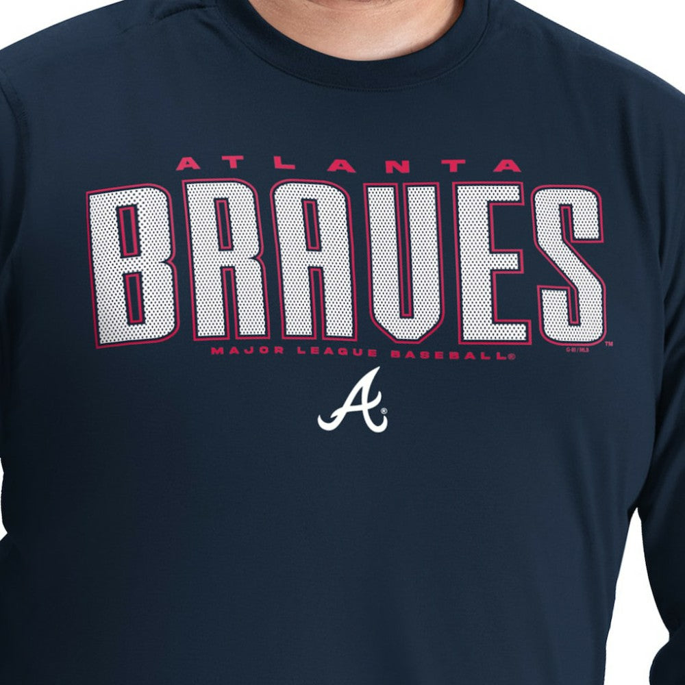 Navy Atlanta Braves G-III Sports by Carl Banks Adaptive Long Sleeve T-Shirt
