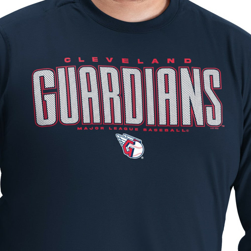 Navy Cleveland Guardians G-III Sports by Carl Banks Adaptive Long Sleeve T-Shirt