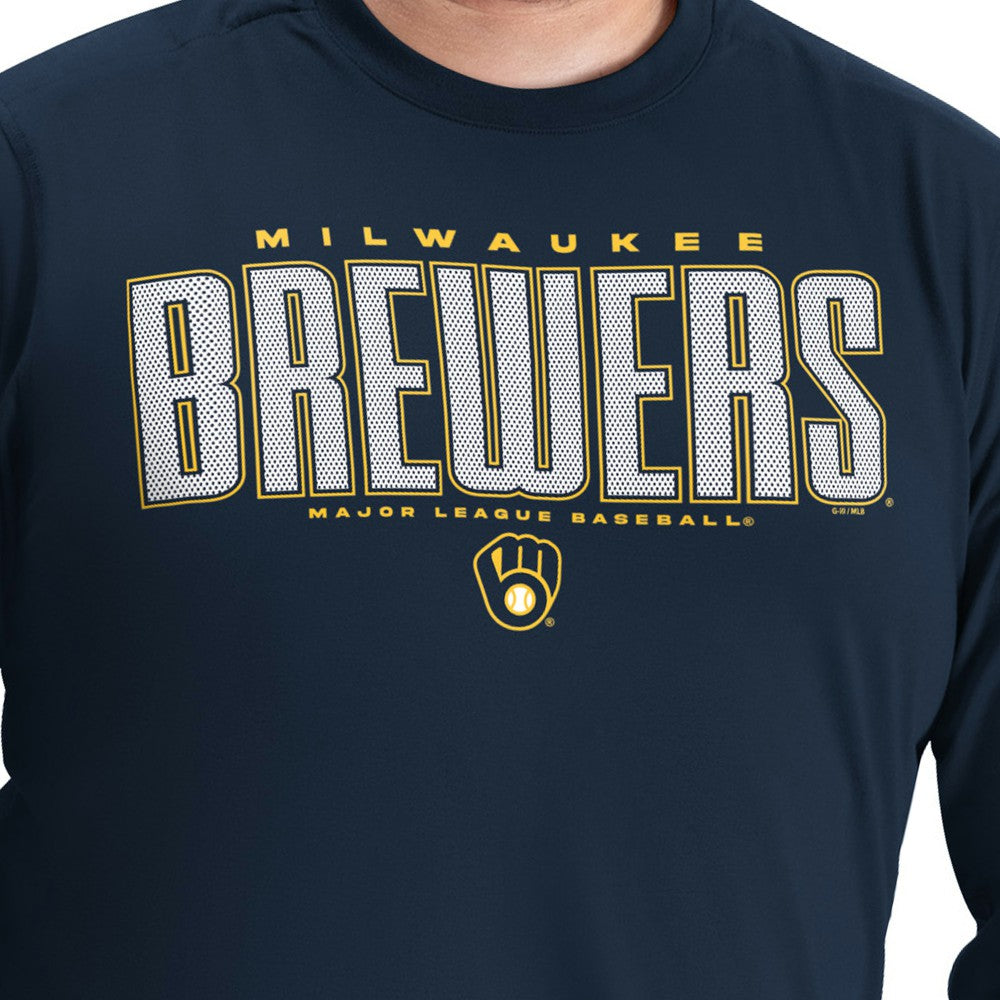 Navy Milwaukee Brewers G-III Sports by Carl Banks Adaptive Long Sleeve T-Shirt