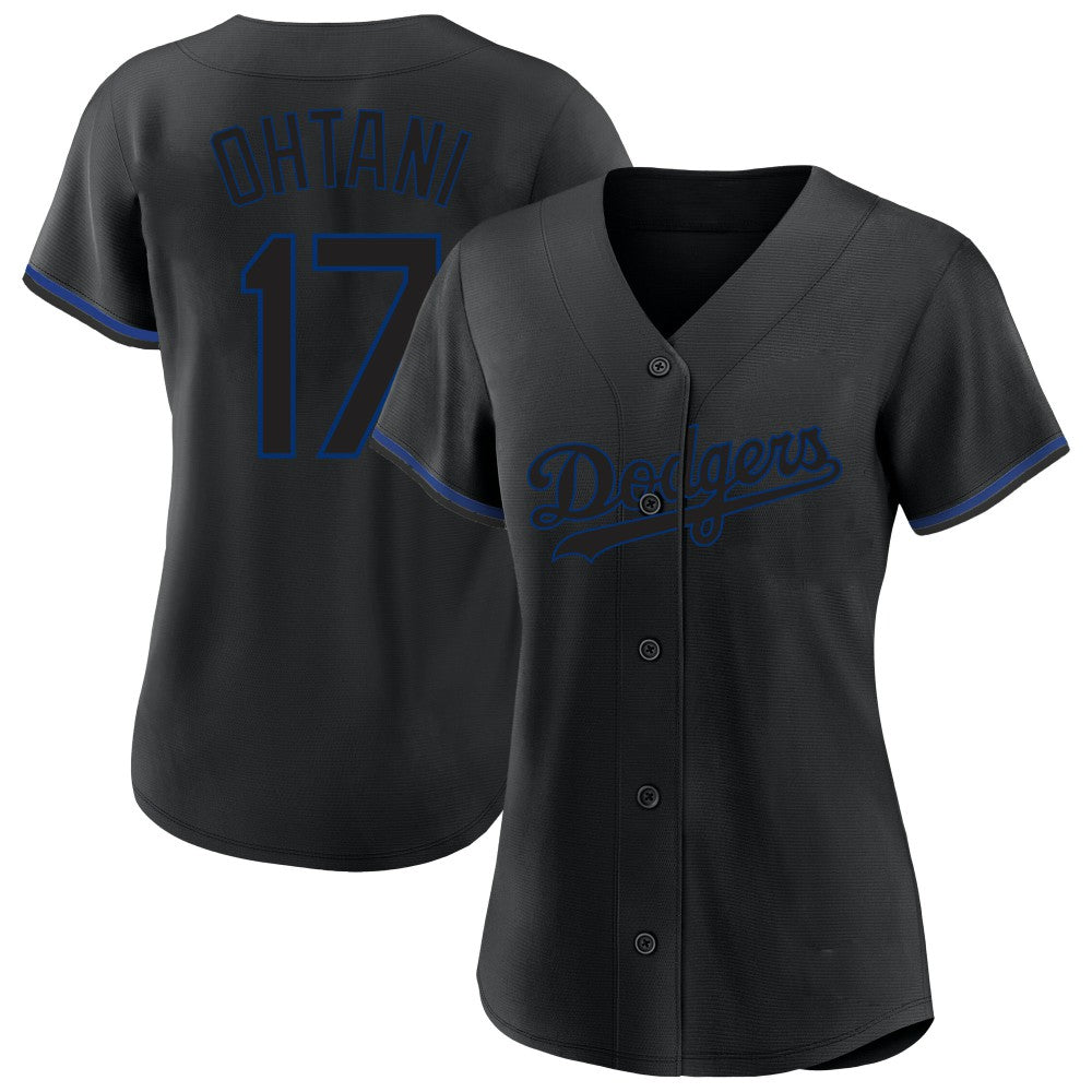 Black Shohei Ohtani Los Angeles Dodgers Profile Women's Plus Size Player Name & Number Fashion Jersey