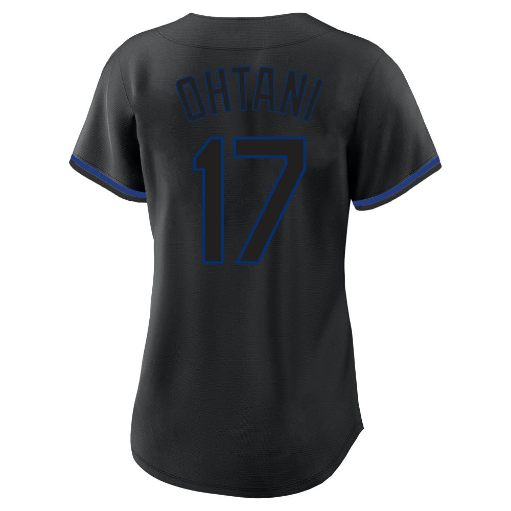 Black Shohei Ohtani Los Angeles Dodgers Profile Women's Plus Size Player Name & Number Fashion Jersey