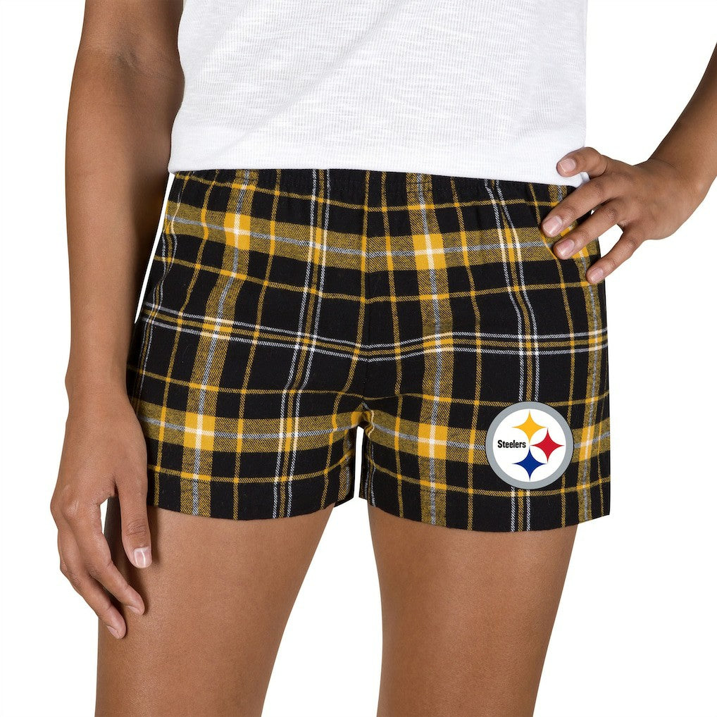 Concepts Sport Women's Ultimate Flannel Shorts - Pittsburgh Steelers Shorts