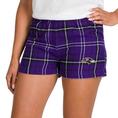 Concepts Sport Women's Ultimate Flannel Shorts - Baltimore Ravens Shorts