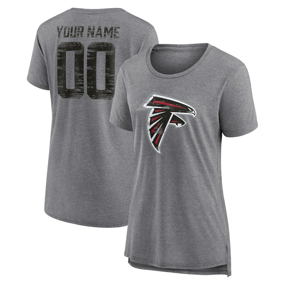 Women's Heritage Custom Name & Number Tri-Blend T-Shirt - Atlanta Falcons T-shirts