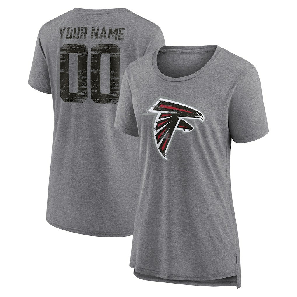 Women's Heritage Custom Name & Number Tri-Blend T-Shirt - Atlanta Falcons T-shirts