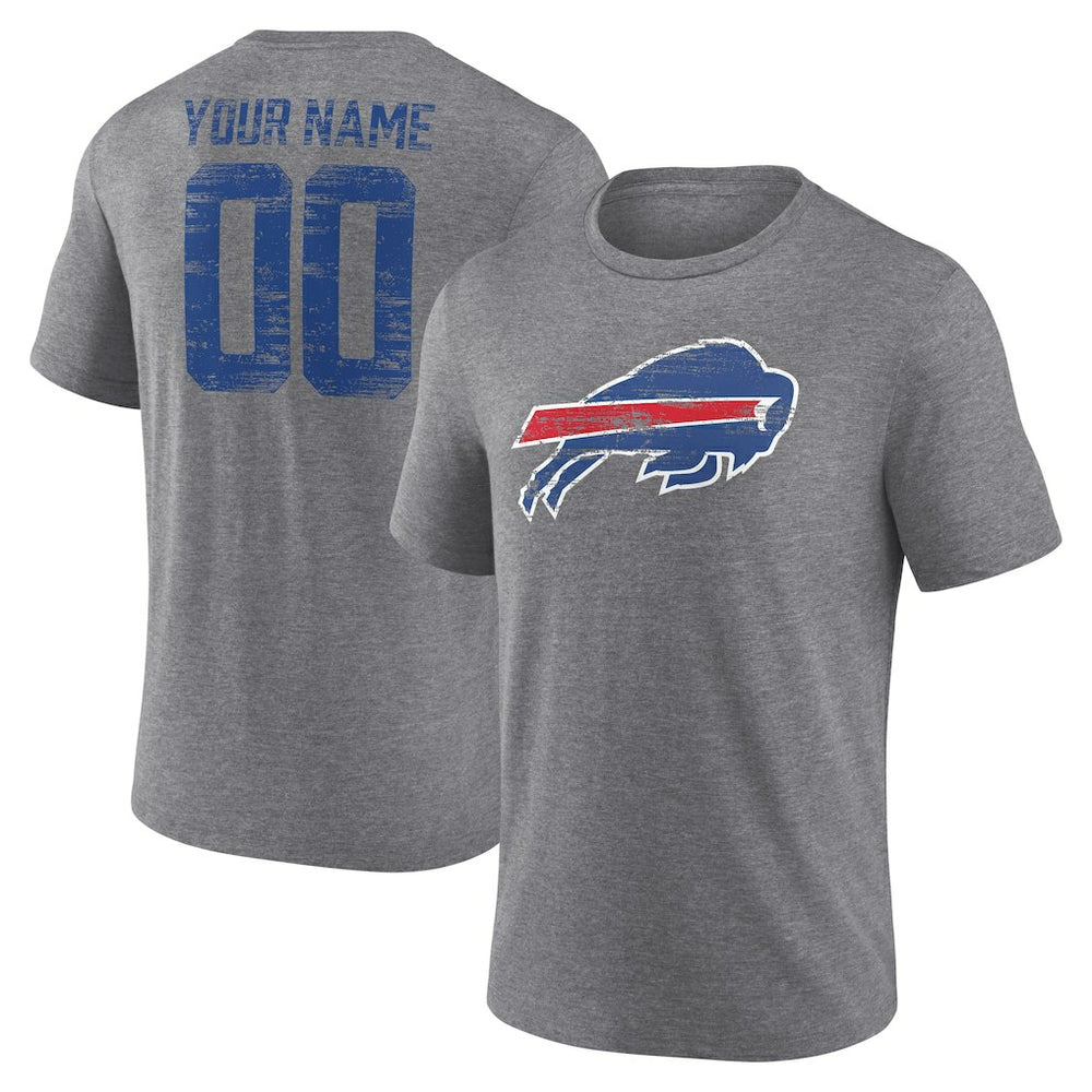 Heritage Custom Name & Number Tri-Blend T-Shirt - Buffalo Bills T-shirts