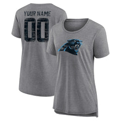 Women's Heritage Custom Name & Number Tri-Blend T-Shirt - Carolina Panthers T-shirts