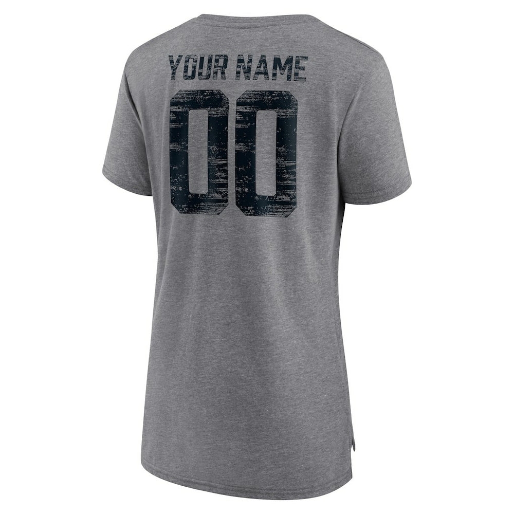 Women's Heritage Custom Name & Number Tri-Blend T-Shirt - Carolina Panthers T-shirts