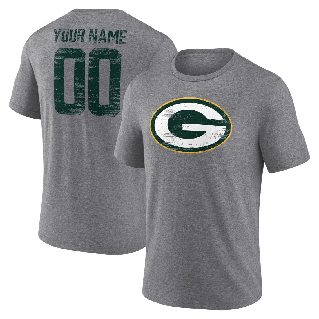 Heritage Custom Name & Number Tri-Blend T-Shirt - Green Bay Packers T-shirts