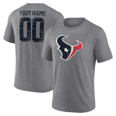 Heritage Custom Name & Number Tri-Blend T-Shirt - Houston Texans T-shirts