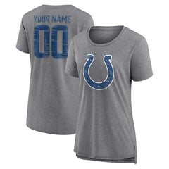 Women's Heritage Custom Name & Number Tri-Blend T-Shirt - Indianapolis Colts T-shirts
