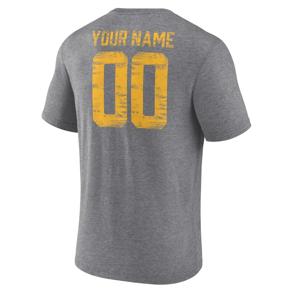 Heritage Custom Name & Number Tri-Blend T-Shirt - Los Angeles Chargers T-shirts