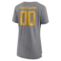 Women's Heritage Custom Name & Number Tri-Blend T-Shirt - Los Angeles Chargers T-shirts